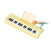 VGEBY Electric Piano 37 Keys Electronic Piano Toy with ABS Plastic Body and Microphone Multiple Sound Effects Rhythms Music Modes for Kids Beginners Age 5 Plus (Yellow)