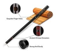 VGEBY F Key Chinese Bamboo Flute Kit, Traditional Handmade Professional Musical Instrument with Fine Poetry Engraving, for Beginner Learner Student Practice, Lightweight, Easy to Carry