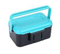 VGEBY Fishing Tackle Box, Portable ABS Plastic Bait Box, Blue + Black, 13 x 9 x 6.5 cm
