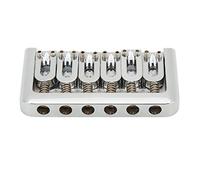 VGEBY Fixed Guitar Bridge, Metal Hardtail Bridge Saddle with Bottom Stringing and Glossy Surface for Electric Guitar Replacement, Includes 5 Screws and Wrench (Silver)