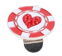 VGEBY Golf Hat Ball Marker, Magnetic Zinc Alloy Golf Ball Position Marker for Green with for Cap Pants Shoes (Heart Shaped Peach Rhinestone)