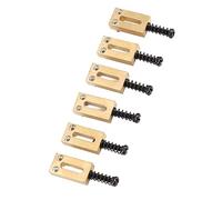 VGEBY Guitar Bridge, Brass Saddle Tremolo Bridge for Electric Guitar, 6Pcs Replacement with 10.5mm Pitch for Telecaster Players (Black)