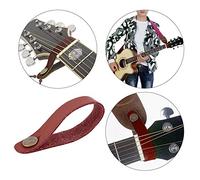 VGEBY Guitar Neck Strap Button Headstock Tie Portable Guitars Accessory Soft Sturdy Durable for Lover Red Green Brown Size 20 * 2 * 2cm (Brown)