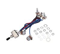 VGEBY Guitar Wiring Harness Kit, 3 Way Switch 2 Volume 2 Tone 1 Jack 500K Pots for Les Paul LP Guitar
