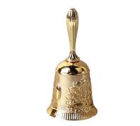 VGEBY Hand Bell Vintage Brass Antique Call Bell for Dinner Wedding Party and Family Gatherings Elegant Design (Gold)