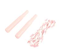 VGEBY Jump Rope, Segmented Soft Beaded Skipping Rope Adjustable Length for Kids Adults, with Ergonomic Anti Slip Handle and Click Sound for Rhythm Training (Pink routine)