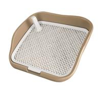 VGEBY Large Space Dog Potty Tray Stylish Washable Fence Mesh Grid Pad for Indoor Pet Training Plastic 21.7x18.1x4.3in (Coffee)