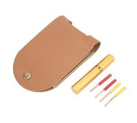VGEBY Leather Cribbage Board Game Set, Cribbage Board with Needle 2 Track Leather Game Bag Scoreboard for Pepple