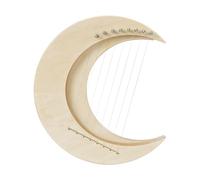 VGEBY Mini 8-string Crescent Moon Stringed Instrument Easy to Transport and Play for On-the-go Musicians Black 15.16in (Wood Color & 8 Strings)