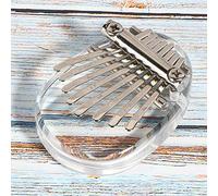 VGEBY Mini Thumb Piano 8 Keys Kalimba Acrylic Easy to Learn Party Oval Crystal Transparent (Oval crystal)
