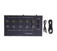 VGEBY Mixer, 5 Channel Mixer with Delay Reverb Microphone Instrument Input Expander Outdoor Speakers Charging Sound Console