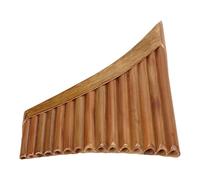 VGEBY Pan Flute, Natural Bamboo Panpipes 15 Pipes G Key Handcrafted Woodwind with Warm Tone Easy Play and Display for Beginners Students Musical Education (Right Hand)