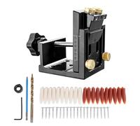 VGEBY Pocket Hole Jig, Precision Aluminum Drilling Guide with 15 Degree Angle, Adjustable Depth 12 to 45mm, Complete Accessory Woodworking Tool for Furniture Assembly Carpentry