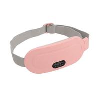 VGEBY Portable Heating Pad for Cramps, Fast Heating Pad with 3 Heat Levels and 3 Massage Modes, Soft Plush Material and Adjustable Waist Belt for Women and Girls (Pink)