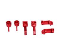 VGEBY RC Car Front Steering Blocks, Caster Blocks and Rear Stub Axle Carriers Kit, with Aluminum Alloy Material and Complete Mounting Accessories, for Slash 2WD RC Car Replacement (Red)
