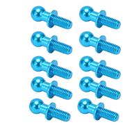 VGEBY RC Car Spare Parts, Ball Head Link Track Rod - Aluminum Alloy, 10pcs, for Tamiya TT01 TT02 - Improves Shock Absorption, Lightweight, Blue