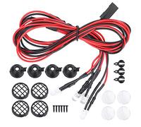 VGEBY RC Crawler Car Led lights, RC LED Light Universal LED Light with Lampshade Compatible with TRXAAXS/TRX4/SCX10/D90 1/10 RC Crawler Car(Round) Model Toys Car Model Accessories