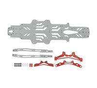 VGEBY RC Drift Racing Chassis, Aluminum Alloy Carbon Fiber Chassis Plate Replacement Car & Truck Bodies for MST RMX2.0S RRX2.0S 110 RC Car (Silver SSG) Model Toy