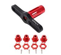 VGEBY RC Nuts Splined Wheel Hubs,4 Set 17MM Hex Adapter Reliable Hubs Extension Combiner for Traxxas 5353X E-REVO Summit 1/10 RC Car (red) Model Car Accessories Car Model Accessory Model Toy