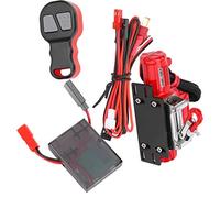 VGEBY RC Winch Remote Control Set, Metal Winch with Receiver for Axial SCX10 90046, 1/10 RC Crawler, Deadlift 3-6kg (Red)