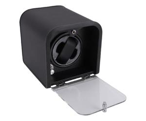 VGEBY Single Slot Watch Winder, 10dB Ultra Quiet & LED Light | Density Board Construction Anti-Magnetic Protection Plug-in or Battery Powered Luxury Watch Storage Nightstand Display Case