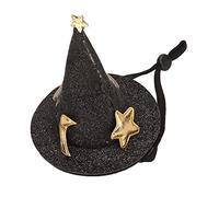 VGEBY Small Animal Pet Hat Moon Star Pattern for Hamsters and Guinea Pigs, Adjustable Comfortable Design, Crafted with Short Plush Material (Black)