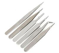 VGEBY Stainless Steel Antestatic Tweezers Defined for PCB Repair Tool Electronics 6PCs Point Fine TS-10 TS-10 TS-12 TS-13 for Precision Electronic Components
