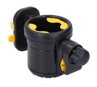 VGEBY Stroller Cup Holder with Rotating Phone Clamp, 3 in 1 (Black Yellow) | Dual Drink Holder, ABS Silicone Non Slip Pad, Fits Walker Scooters Car Seats Shopping Trolleys