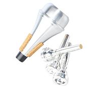 VGEBY Trumpet Mouthpiece Mute Set, Silver Plated and Cork, Practice Silencer for 3C 5C 7C Trumpet Players