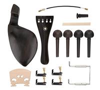 VGEBY Violin Fiddle Accessories Kit, 4/4 Size, Ebony Tuning Pegs, Maple Bridge, Chinrest, Endpin, Tuners, Soundpost, Bridge, Violin Parts Accessories