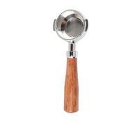 VGEBY Wooden Handle 58mm Coffee Portafilter for Enhanced Brewing Experience and Easy Cleaning (E Circle Rosewood)