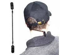 Caps Retainer, 3pcs Sailing Hat Clip Black Retainers PVC Hat Clip Fishing Easy Great Hat Clip Apparel Keeper Holder and Coiled Cord for Golfing Fishing Boating Sailing