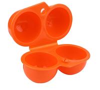 VGEBY1 Egg Box, 2 Tray Portable Egg Storage Box Egg Container for Outdoor Camping Picnic BBQ Hiking School(Orange)
