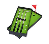 VGEBY1 Golf Club Pen Set, 3Pcs Golf Pen Set Golf Stationary Set Gift Box with Flag Balls Mini Golf Clubs Ball-point Pen for Family Friends