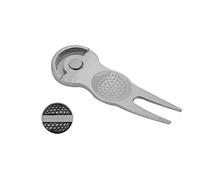 VGEBY1 Golf Divot Tool, Metal Golf Repair Pitch Fork Green Repair Tool with Golf Ball Marker(B)
