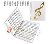 VGECEE A4 Music Folder 20 Pockets / 40 Pages Music Folder Music Folder Waterproof Music Sheet Choir Folder Music Folder A4 Presentation Folder with 10 Notes Paper Clips for Documents, Paper, Artworks
