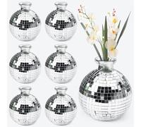 VGECEE Pack of 6 Disco Ball Vase, Decorative Ball, Disco Ball, Flower Pot, Vase, Disco Ball, Plant Pot, Disco Ball Planter, Decorative Plants for Table, Party, Wedding, Home (3.5 x 4 inches)