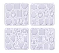 VGeometric Earring Pendant Silicone Mold Star Heart Shape Epoxy Resin for Ornaments Keychain Necklace Charm Creative Jewelry Making Tool