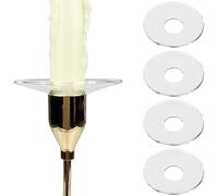 VGEUNA 4 Pieces Bent Glass Candle Bobeches, Taper Candle Wax Catcher Rings, Bobeches for Candlestick Holders (Round)