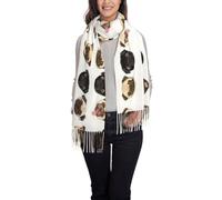 VGFJHNDF Black Yellow Pug Printed Women'S Fringe Scarf - Stylish And Warm Shawl Wrap For Winter