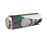 VGFJHNDF Cartoon Pigeon Leather Round Pencil Case Zipper Pencil Box - School Minimalist Pen Case and Makeup Bag for Men Women Girls Boys