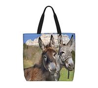 VGFJHNDF Funny Donkeys Shopping Bag For Women Reusable Shoulder Grocery Bag Lightweight Gift Bag Washable Foldable Beach Tote Bag Shopper Bag