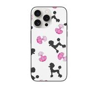 VGFJHNDF girly pink perfume bottle and poodle Printed Phone Case for iPhone 15 Pro 6.1 inch, Shockproof Phone Case Cover, Wireless Charging Compatible, Non-yellowing, Easy Clean