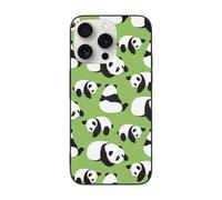 VGFJHNDF Green background panda Printed Phone Case for iPhone 15 Pro 6.1 inch, Shockproof Phone Case Cover, Wireless Charging Compatible, Non-yellowing, Easy Clean