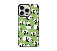 VGFJHNDF Green background panda Printed Phone Case for iPhone 15 Pro Max 6.7 inch, Shockproof Phone Case Cover with Lens Protection, Wireless Charging Compatible, Easy Clean