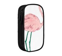 VGFJHNDF Hand Painted Flamingo Bird Pencil Pen Case Compartment Pencil Box Bag Organizer for Office College School Adult Teen Girl Boy,Black