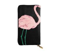 VGFJHNDF Hand Painted Flamingo Bird Printed Long Leather Wallet,12 Credit Card Slots, 4 Cash Pocket,1 Zipper Coin Pocket