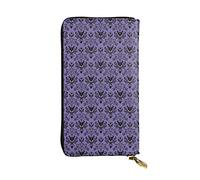 VGFJHNDF Haunted Mansion Printed Long Leather Wallet,12 Credit Card Slots, 4 Cash Pocket,1 Zipper Coin Pocket