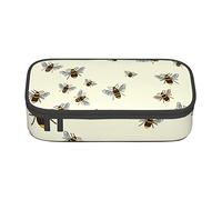 VGFJHNDF Honey Bee Pencil Pen Cases Large Capacity Pencil Box Bag Organizer for Office College School Adult Teen Girl Boy,Pencil Case Only