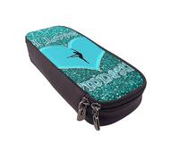 VGFJHNDF I Love Gymnastics Pencil Pen Case Leather Flip Pencil Box Bag Organizer for Office College School Adult Teen Girl Boy